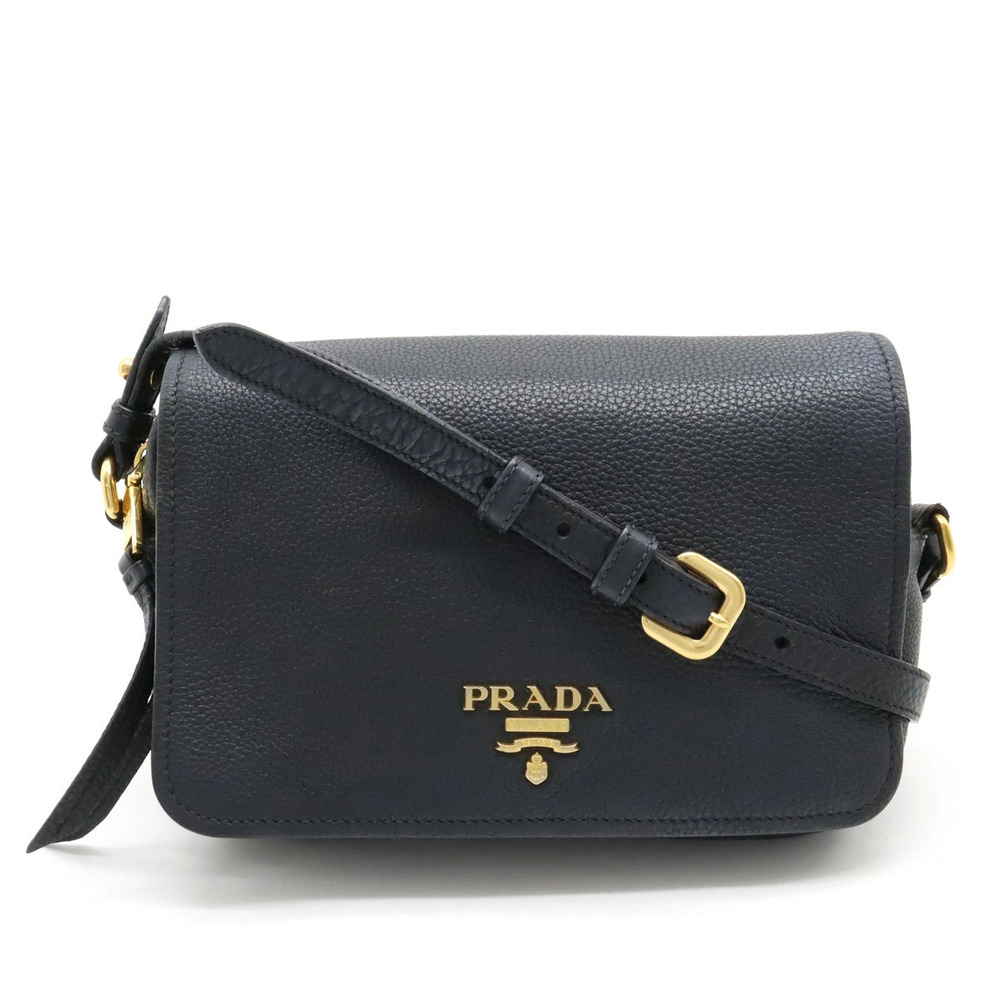 Prada VITELLO PHENIX Crossbody Bag Leather NERO Black